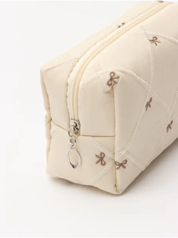 Косметичка кирпичик бантики, 19*8*10, бежевый