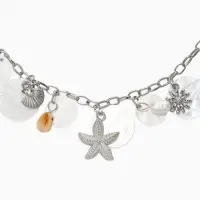 Колье на цепочке &laquo;Ракушка&raquo;, L=40 см, белое в серебре