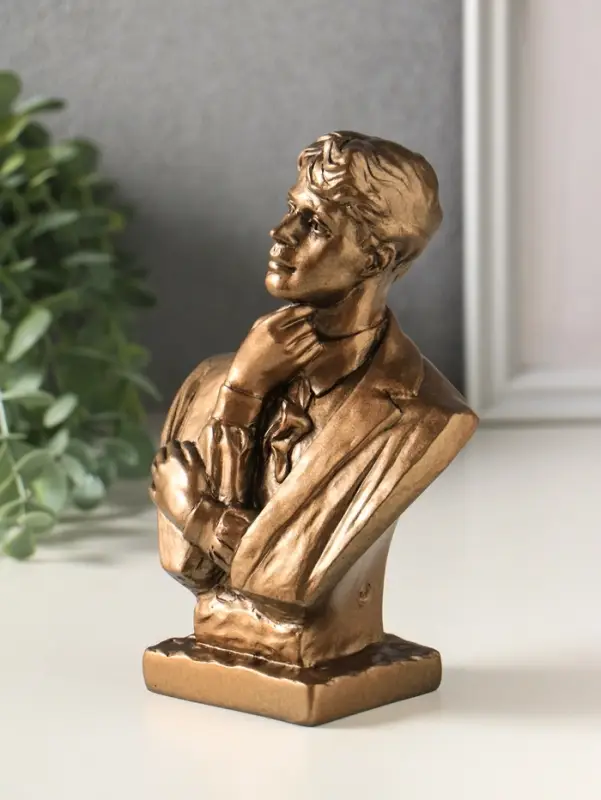 Бюст &laquo;Есенин&raquo;, фигурка гипс, 16 см, под бронзу