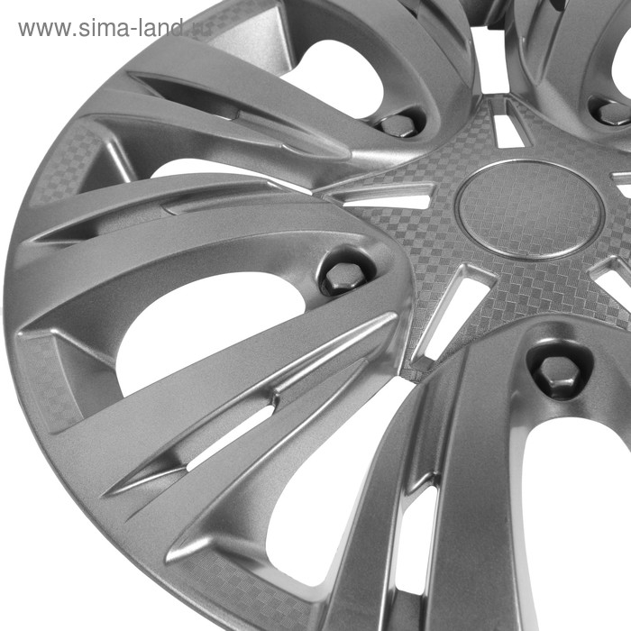 Колпаки колесные R16 Колпаки колесные R16 "ЛИОН", серебристый, набор 4 шт