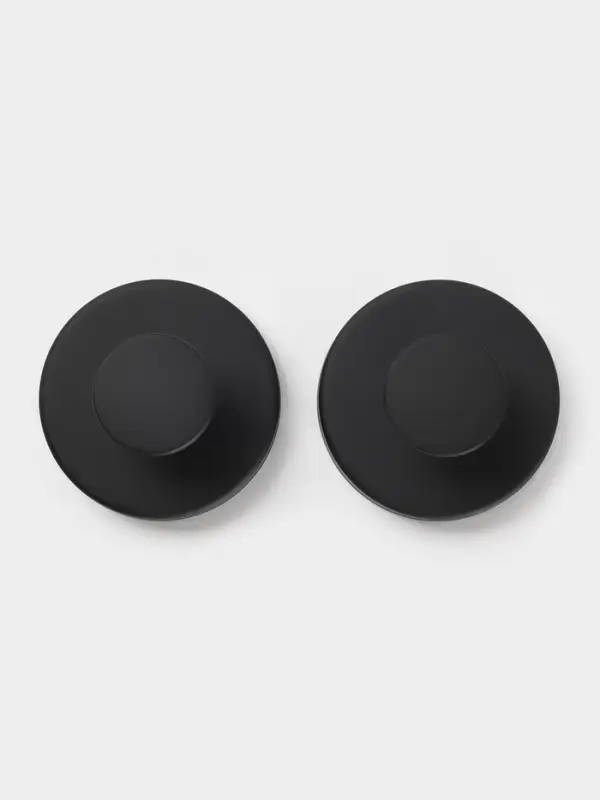 Набор крючков металлических на вакуумной присоске 2 шт, цвет черный