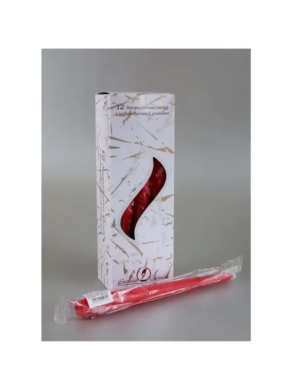 Свеча античная, 2.3&times;24.5 см, 5 ч, 55 г, красная