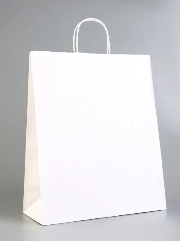 Пакет крафт без печати 35×15×42 см белый Пакет крафт без печати 35×15×42 см белый