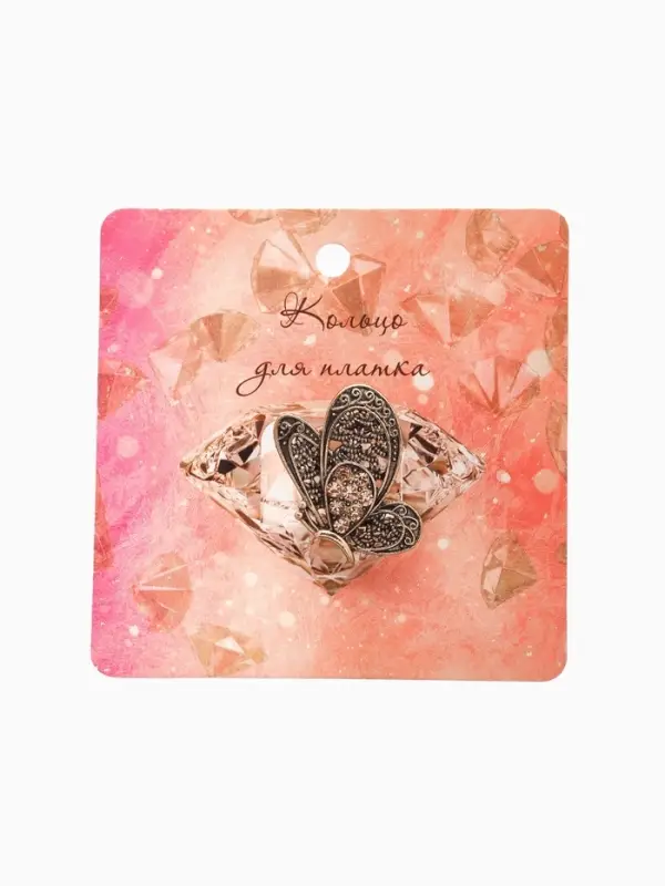 Кольцо для платка &laquo;Бабочка&raquo;, цвет золото в черненом золоте