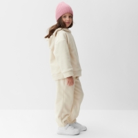 Костюм флисовый (худи и брюки) детский MINAKU: Fleece Soft, цвет бежевый, рост 140 см