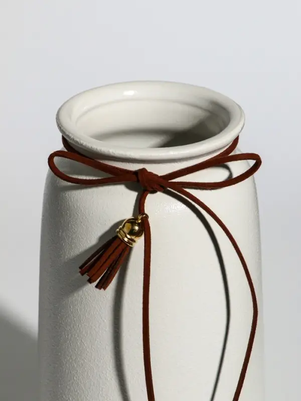 Ваза керамика настольная Ваза керамика настольная "Шерон" классика шнур, 20х9,5х8 см, белый