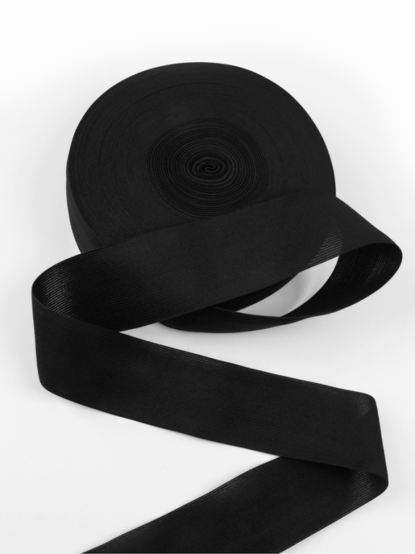 Резинка вязанная 60мм 40±2м чёрный АУ Резинка вязанная 60мм 40±2м чёрный АУ