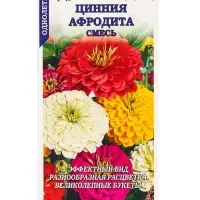 Семена Цинния Афродита /Сотка/ 0,2г/ смесь h-90см, d-15см/*1200 Семена Цинния Афродита /Сотка/ 0,2г/ смесь h-90см, d-15см/*1200