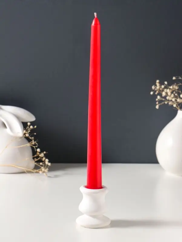 Набор свечей античных 25 см, 2 шт., 58 г, 7 ч, красный