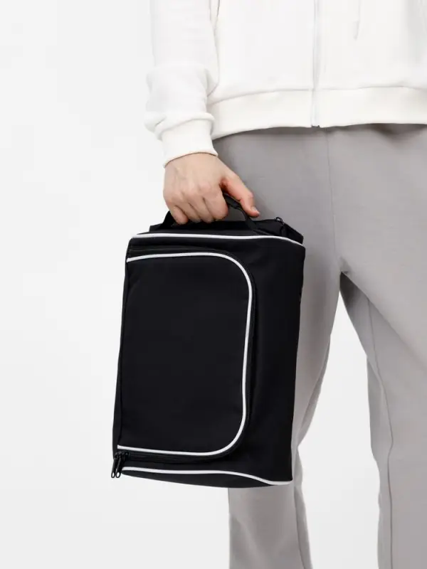 Сумка для обуви Equipex, черная с белым Сумка для обуви Equipex, черная с белым