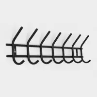 Вешалка настенная &laquo;Уют&raquo;, 7 крючков, 66&times;15&times;8 см, чёрная