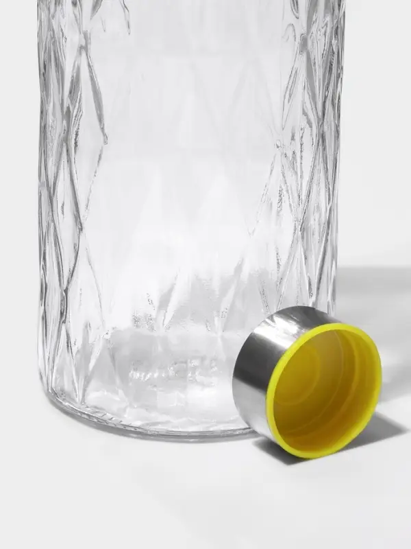 Бутыль для соусов и масла &laquo;Ромб&raquo;, 1 л, 9.5&times;25.5 см, с металлической крышкой, стекло