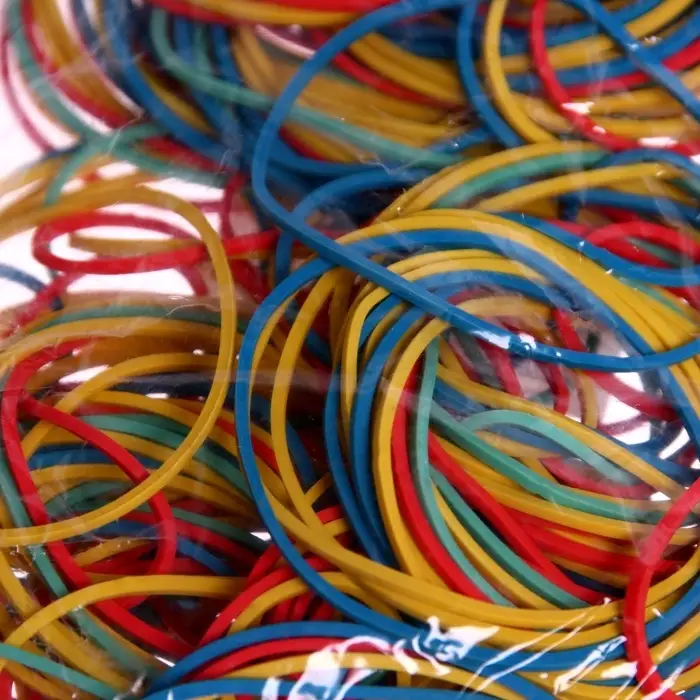 Банковская резинка, 200 г, диаметр 60 мм, длина 95 мм, сечение 1.7&times;1.7 мм, МИКС, в пакете