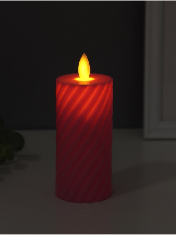 Ночник свеча "Свидание" LED 3xAG13 розовый 5х5х11см