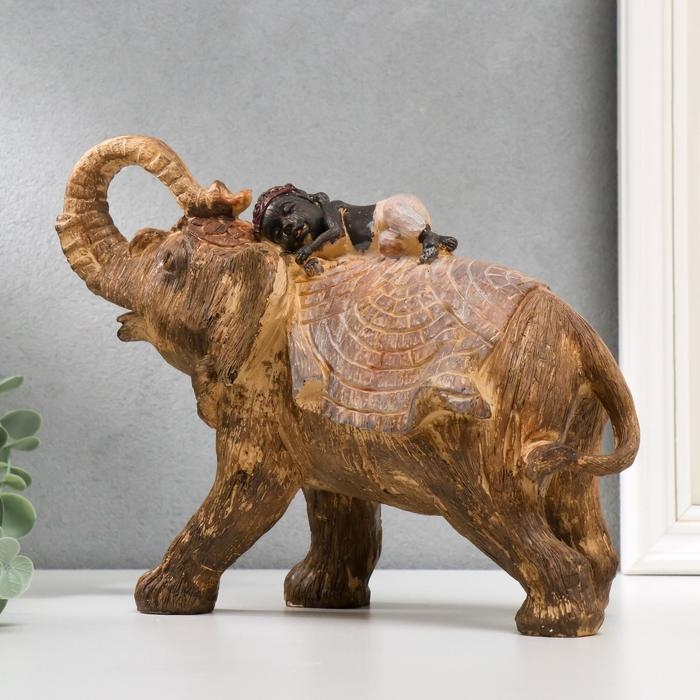 Сувенир полистоун Сувенир полистоун "Африканский слон с младенцем" под дерево 20х25х10,5 см