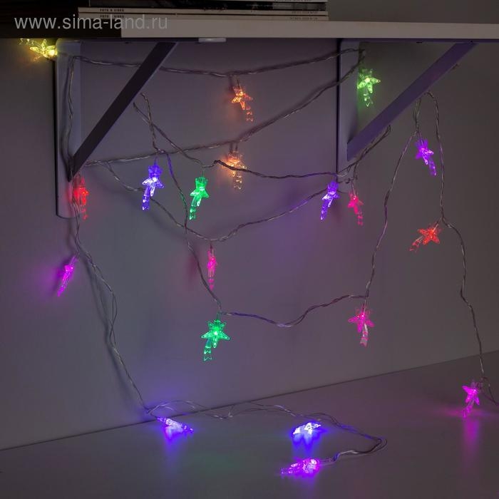 Гирлянда «Нить» 5 м с насадками «Комета», IP20, прозрачная нить, 20 LED, свечение мульти (RG/RB), мигание, 220 В