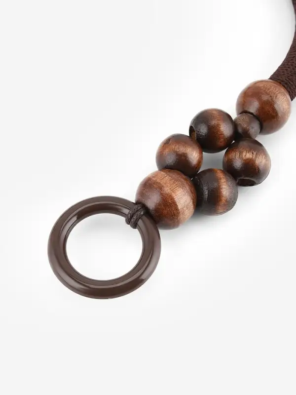 Ручки для сумки, 2 шт., вощёный шнур/дерево, 46.5&times;4 см, цвет коричневый