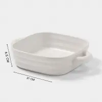 Форма для запекания Доляна &laquo;Зефир&raquo;, 1.5 л, 21&times;21 см, квадратная, керамика, белая