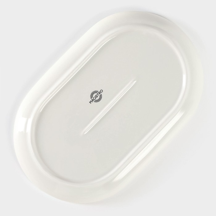 Блюдо фарфоровое овальное Magistro Ocean, 25×16×2,4 см, цвет синий