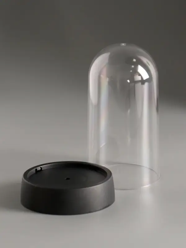 Купол-клош на подставке пластик 8,5х8,5х15 см Купол-клош на подставке пластик 8,5х8,5х15 см