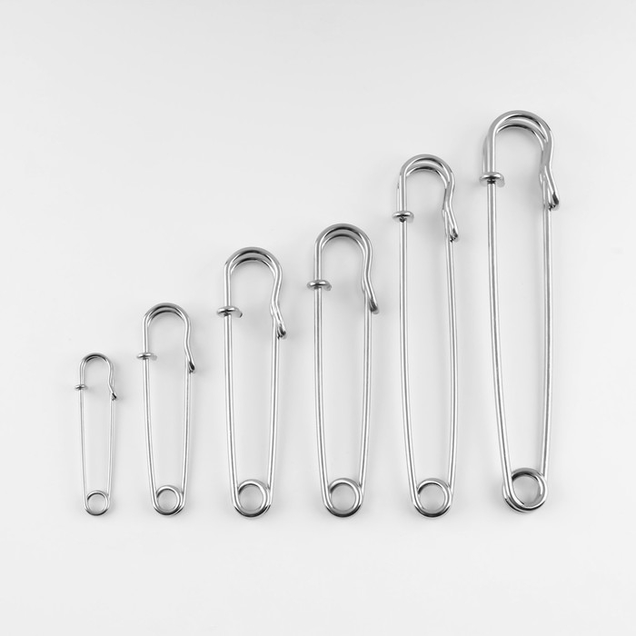 Набор булавок шляпных, 38 / 50 / 63 / 70 / 90 / 100 мм, 6 шт, цвет серебряный Набор булавок шляпных, 38 / 50 / 63 / 70 / 90 / 100 мм, 6 шт, цвет серебряный