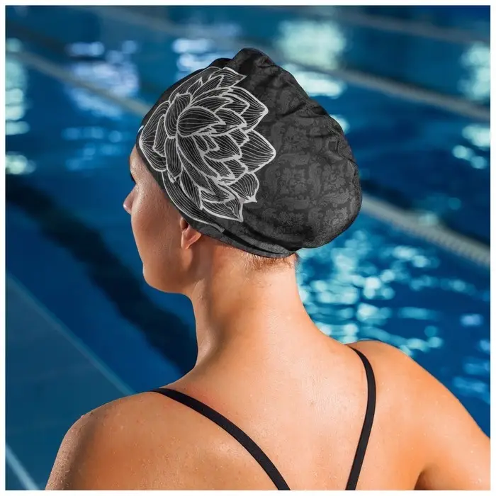 Шапочка для плавания женская ONLYTOP Swim &laquo;Цветок&raquo;, тканевая, обхват 54-60 см