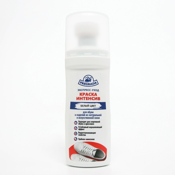 Краска для обуви и изделий из натуральной и искусственной кожи Pregrada Интенсив, белая 75 мл Краска для обуви и изделий из натуральной и искусственной кожи Pregrada Интенсив, белая 75 мл