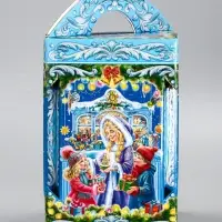 Подарочная новогодняя коробка &laquo;Новогодняя карусель&raquo; 15.8&times;15.8&times;23.5 см