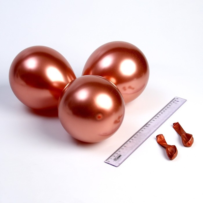 Шар латексный 5", хром, набор 100 шт., цвет роза голд