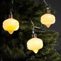 Набор ёлочных шаров &laquo;Ретро&raquo;, 3 шт., 8&times;7 см, 3 LED, от батареек AG13&times;9, свечение тёплое белое