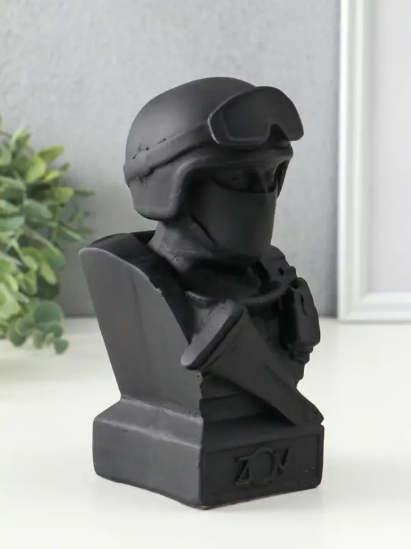 Фигура гипс &laquo;Бюст: Воин СВО&raquo;, 9&times;19 см, графит