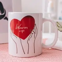Кружка - хамелеон Доляна Warm up, 350 мл, керамика, белая