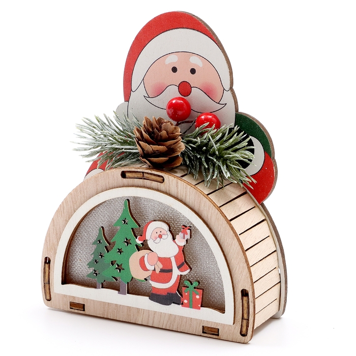 Декор с подсветкой «Дед Мороз», 12х11х2,5 см Декор с подсветкой «Дед Мороз», 12х11х2,5 см