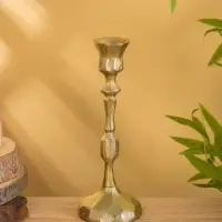 Подсвечник "Грани" алюминий 25 см, цв. золото