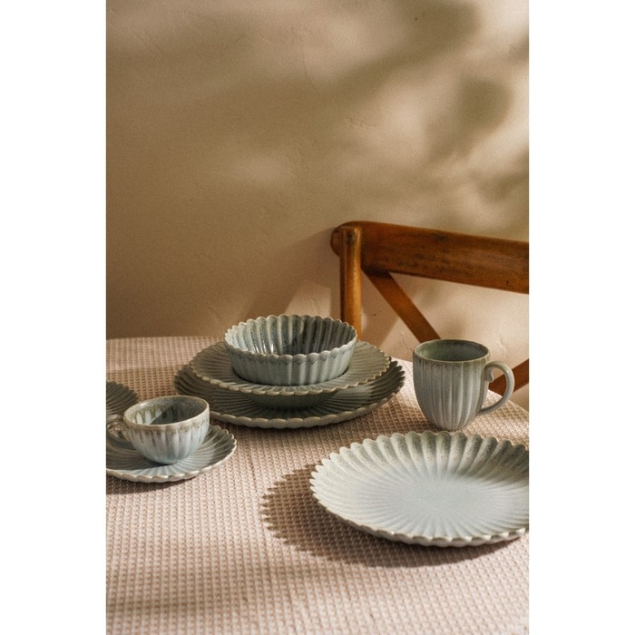 Блюдо для подачи SL Home «Эхо Крита», d=20 см, цвет голубой Блюдо для подачи SL Home «Эхо Крита», d=20 см, цвет голубой