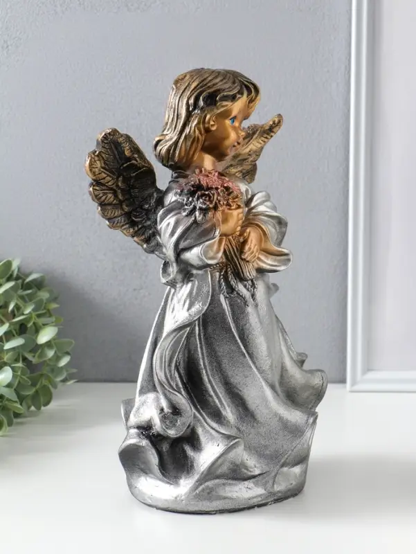 Фигура "Ангел в платье" большой" бронза 35х19х15 см