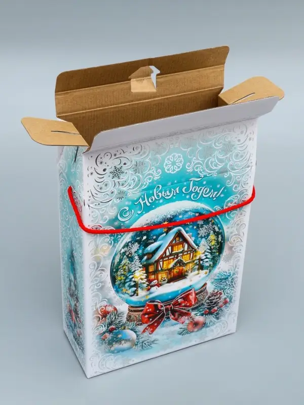 Коробка подарочная новогодняя «Снежный шар» 22.5×34×10 см Коробка подарочная новогодняя «Снежный шар» 22.5×34×10 см