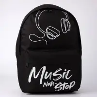 Рюкзак школьный, отдел на молнии, наружный карман, чёрный