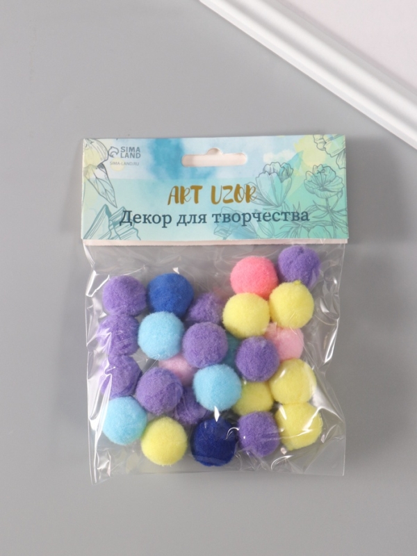 Декор для творчества  Декор для творчества "Помпончики. Пастель" d=2 см набор 25 шт