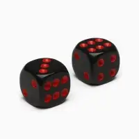 Кубики игральные "Время игры", 1.6 х 1.6 см, набор 2 шт, черные