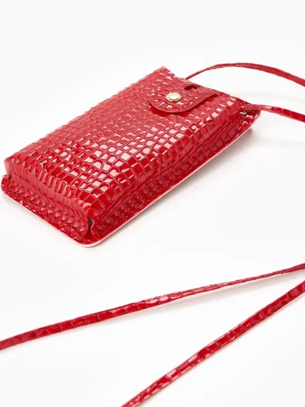 Сумка на магните, с длинным ремнём, 10&times;2.5&times;20 см, красная