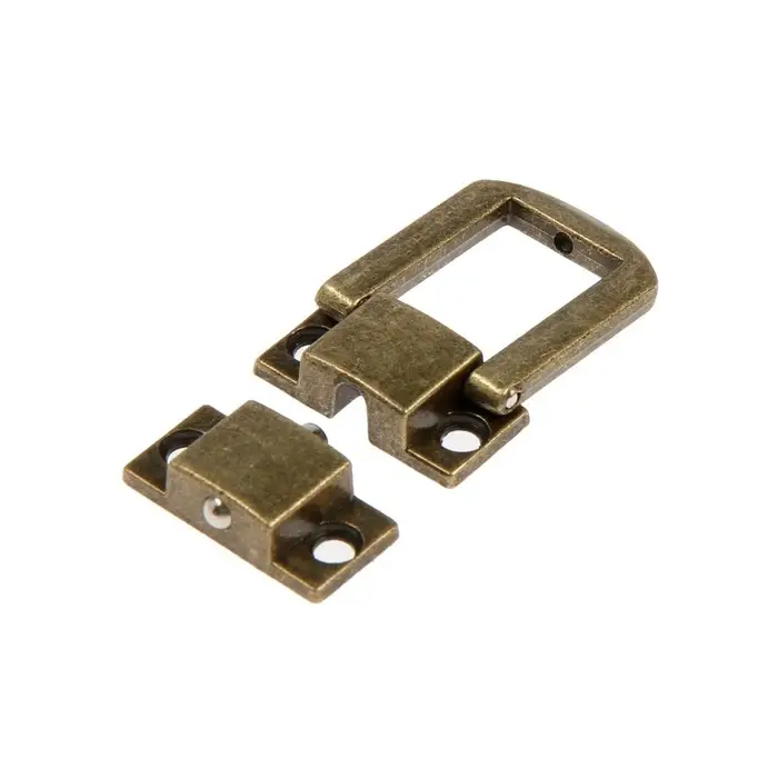 Замок-защелка на ящик ZM01, 2.5&times;2 см, цвет бронза, 4 шт.