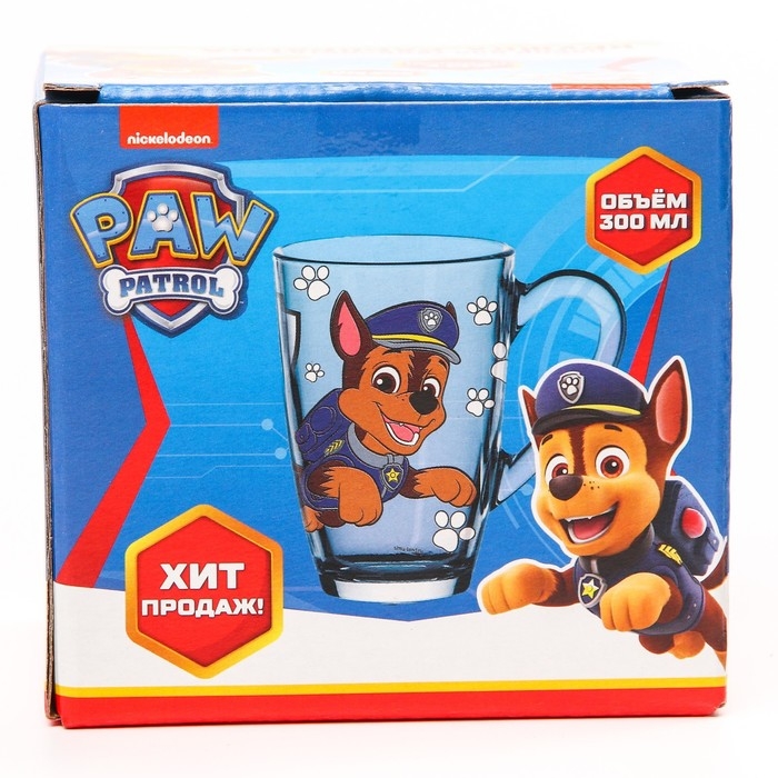 Роспись стеклянной кружки, 300 мл  Роспись стеклянной кружки, 300 мл "Гончик", Щенячий патруль