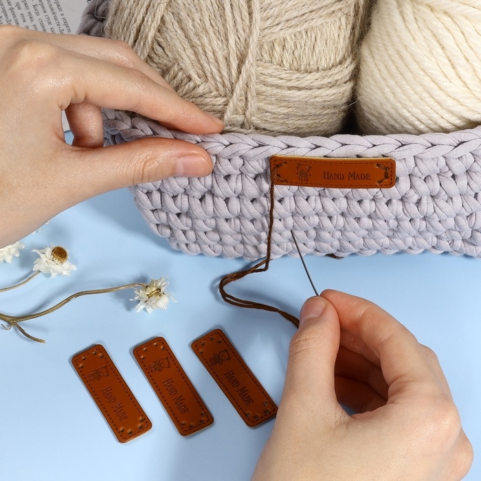 Набор нашивок «Hand made», 5 × 1,5 см, 10 шт Набор нашивок «Hand made», 5 × 1,5 см, 10 шт