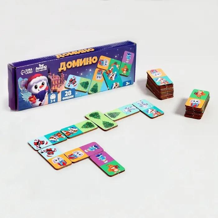 Домино деревянное Лесная мастерская &laquo;С Новым годом!&raquo;