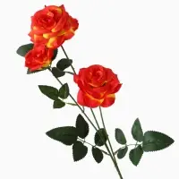 Цветы искусственные &laquo;Роза тройная&raquo;, 6&times;61 см, оранжевые