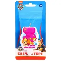 Свеча для торта "Цифра 3", Щенячий патруль Свеча для торта "Цифра 3", Щенячий патруль