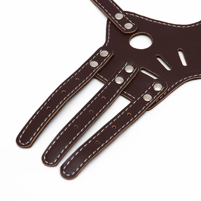 Намордник из прессованной кожи регулируемый, №3, ДН 6,8 см, ОМ 21-28 см, коричневый Намордник из прессованной кожи регулируемый, №3, ДН 6,8 см, ОМ 21-28 см, коричневый