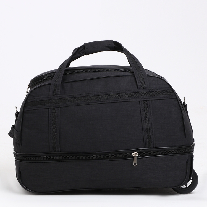 Сумка дорожная на колёсах, отдел на молнии, с увеличением, наружный карман, цвет чёрный Сумка дорожная на колёсах, отдел на молнии, с увеличением, наружный карман, цвет чёрный