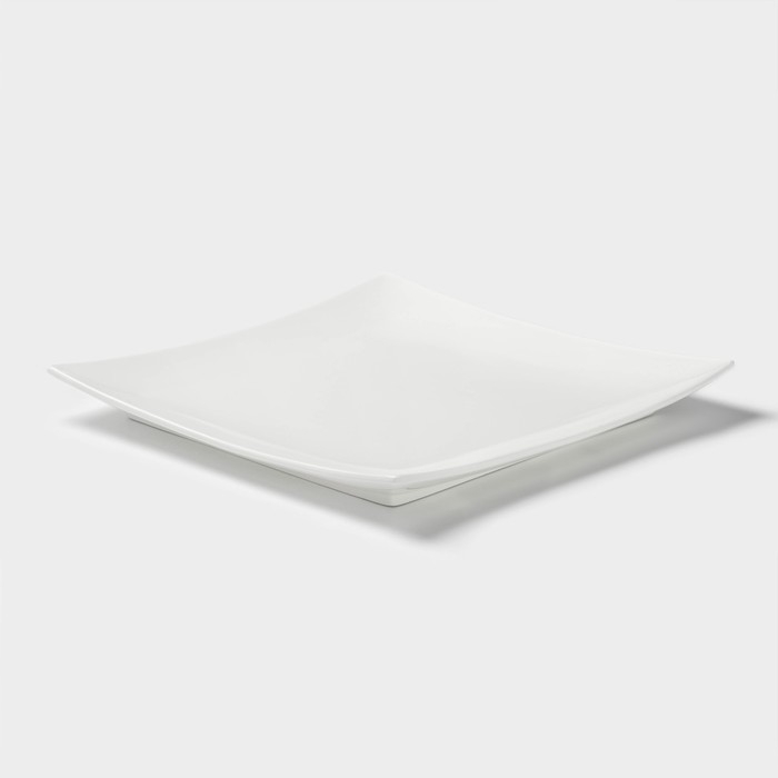 Блюдо фарфоровое для подачи Magistro «Квадрат Бланш», d=36,5 см, цвет белый